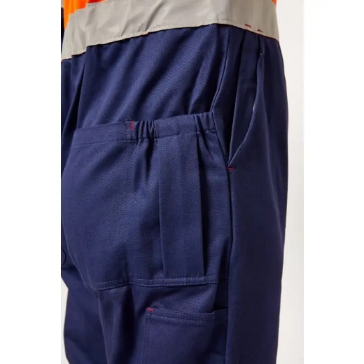 Picture of WorkCraft, Hi Vis Two Tone Cotton Drill Coveralls Industrial Laundry Reflective Tape